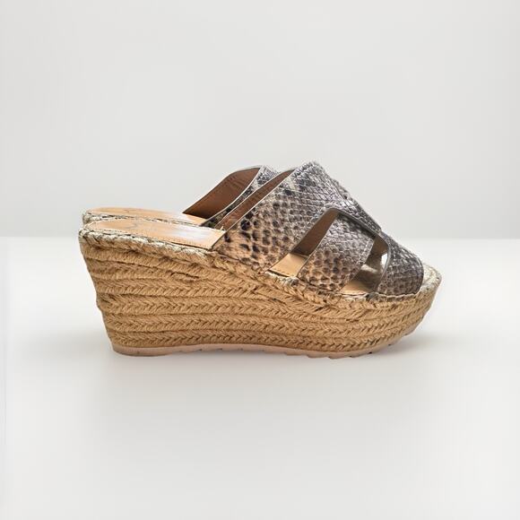 Marc Fisher Python Snakeskin Robbyn Espadrille Size 6 Slip On Style - Picture 3 of 6